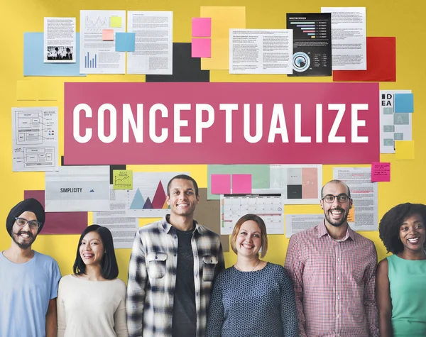 Diversité personnes avec conceptualiser — Photo