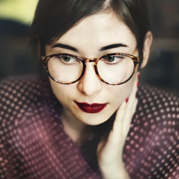 Woman in style glasses — Stock Photo, Image