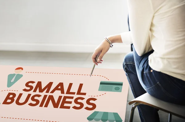 Plakat z małych przedsiębiorstw koncepcja — Zdjęcie stockowe