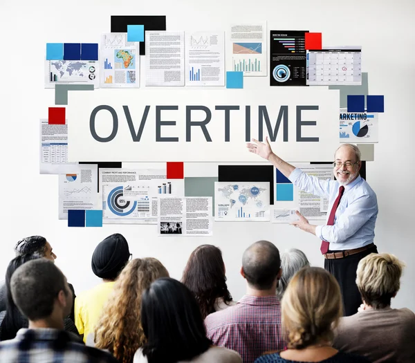 People at seminar with overtime — Stock Photo, Image