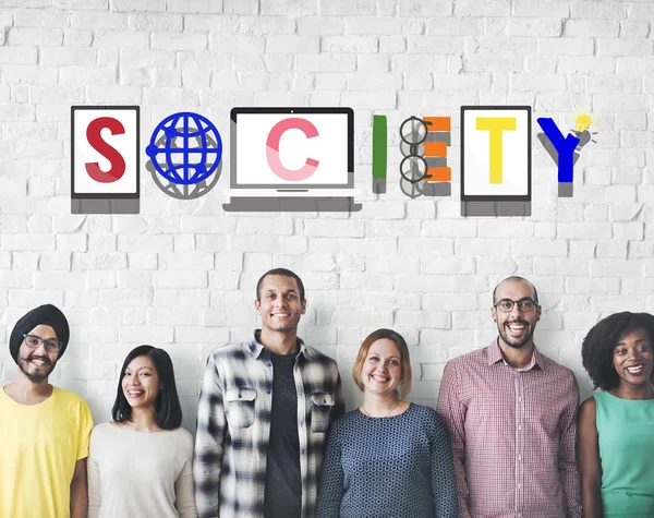 Diversiteit mensen met samenleving — Stockfoto