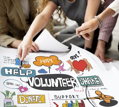 tasarımcılar posteri ile çalışma ve gönüllü