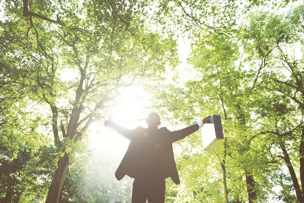 Feliz hombre de negocios al aire libre — Foto de Stock