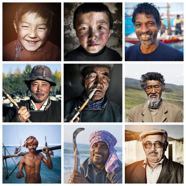 Mixed Race Collage — Stockfoto