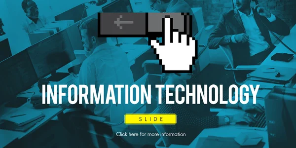 Persone che lavorano e Information Technology Concept — Foto Stock