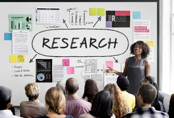 People at seminar with research — Stock Photo, Image