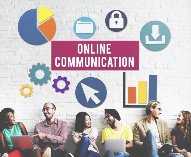 çevrimiçi iletişim ile duvar çeşitlilik arkadaşları