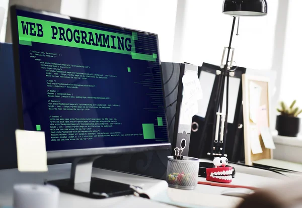 Computer on working table — Stock Photo, Image