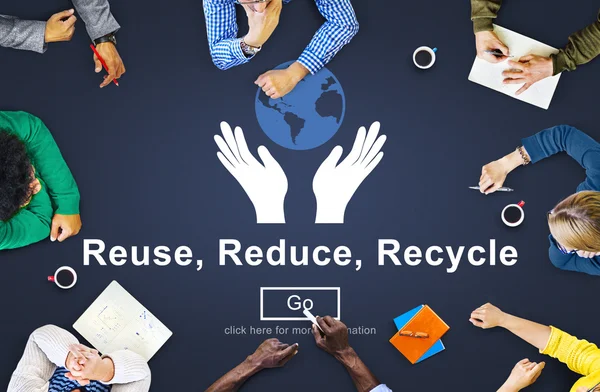 Mensen uit het bedrijfsleven aan te wijzen Recycle Concept — Stockfoto