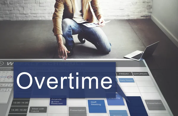 Businessman working with Overtime — Stock Photo, Image