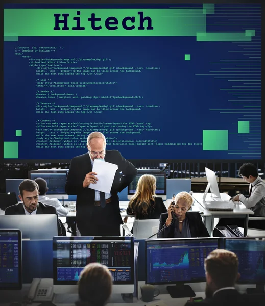 Business workers and hi-tech — Stock Photo, Image