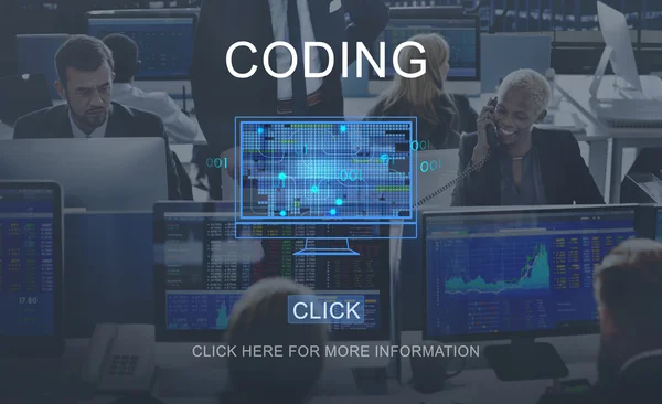 ビジネス人々 およびコーディングの作業 — ストック写真