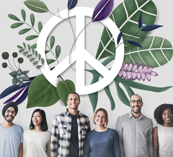 Vielfalt Menschen mit Frieden — Stockfoto