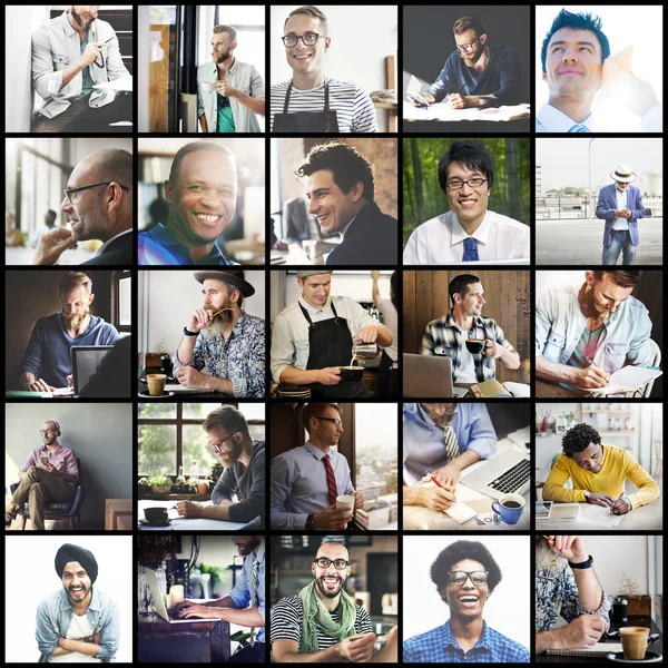 Collage mit Diversity-Männern — Stockfoto