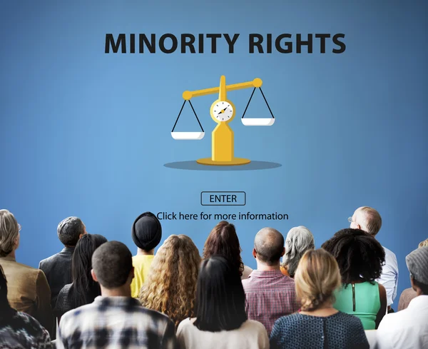 People at seminar with minority rights — Stock Photo, Image