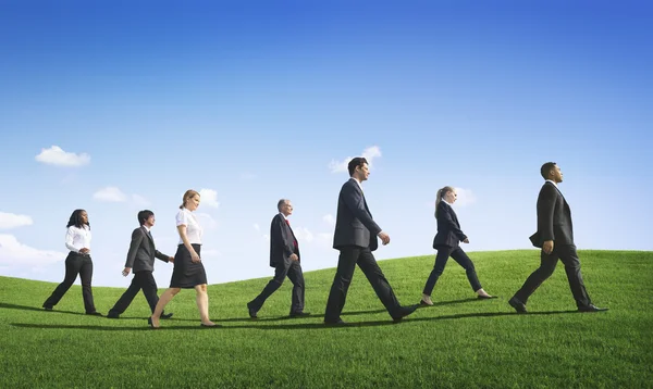 Business People walking Outdoors — Stock Photo, Image