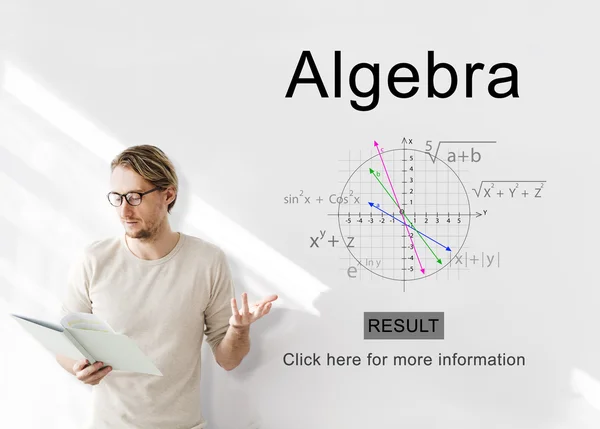 Businessman working with algebra — Stock Photo, Image