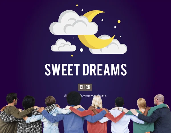Gente multiétnica y concepto de dulces sueños —  Fotos de Stock