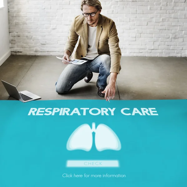 Podnikatel s respirační péče — Stock fotografie