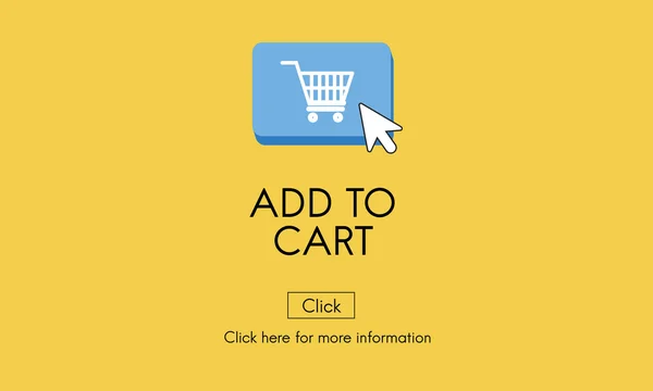 Plantilla con concepto Add To Cart — Foto de Stock