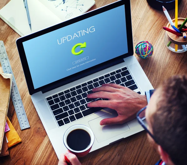 Man working in office on laptop — Stock Photo, Image