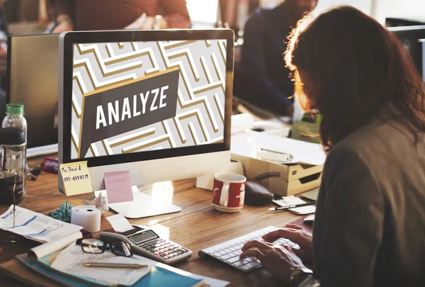 Businesswoman looking on monitor — Stock Photo, Image