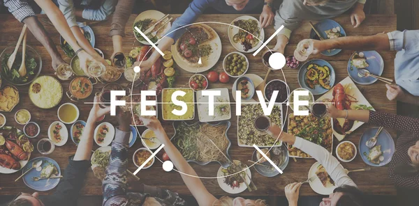 People and food with Festive — Stock Photo, Image