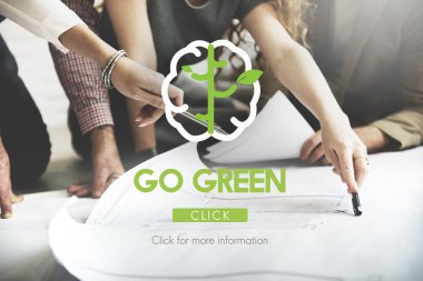 Poster ve yeşil git çalışma tasarımcılar