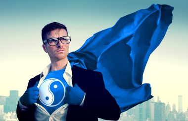 Güçlü süper kahraman işadamı