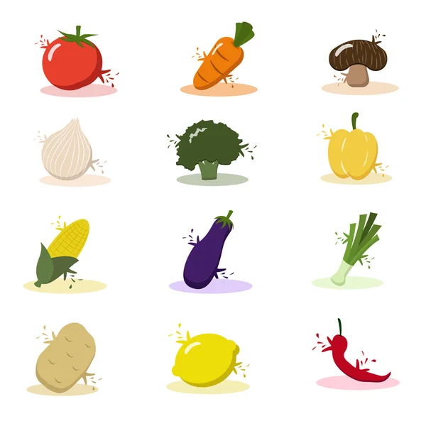 Diferentes gráficos Verduras — Vector de stock