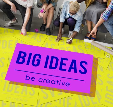 Kattaki insanlar çizim afiş