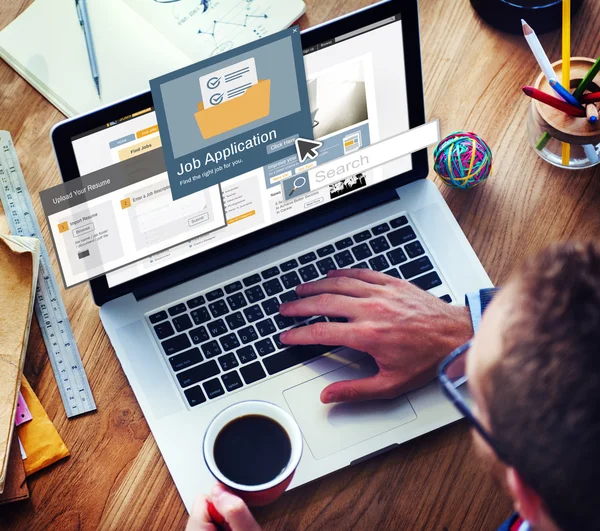 Businessman using laptop — Stock Photo, Image