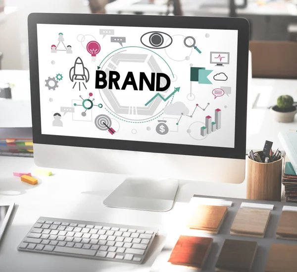 Brand Branding διαφήμιση έννοια — Φωτογραφία Αρχείου