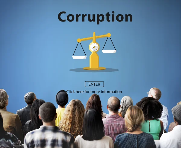 Люди на семинаре с коррупцией — стоковое фото