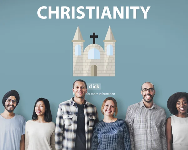 Diversidade pessoas com cristianismo — Fotografia de Stock