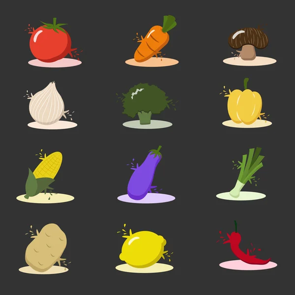 Diferentes gráficos Verduras — Vector de stock