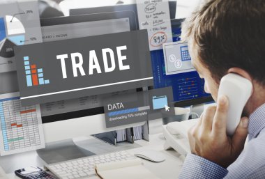 Bilgisayarla iletişim ticaret çalışma iş adamı