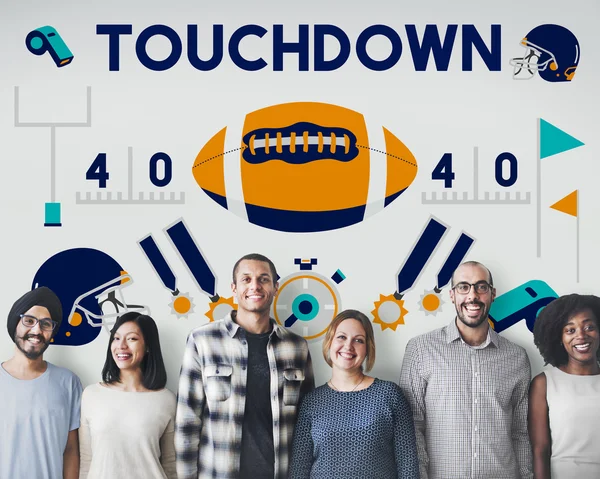 Diversiteit touchdown gehandicapten — Stockfoto