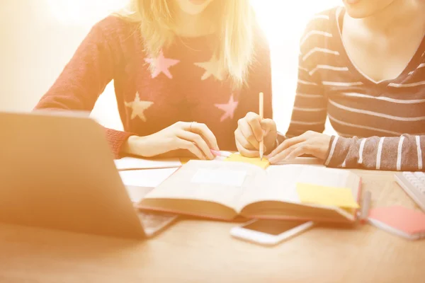 Girls studying together — Stock Photo, Image