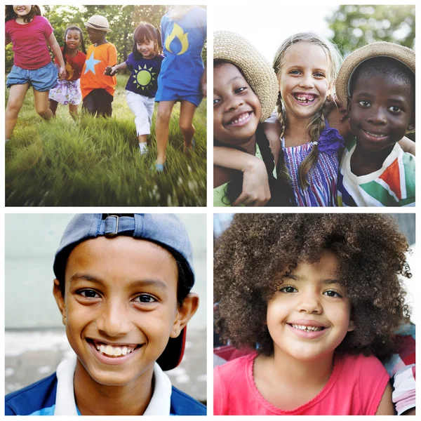 Diversidad niños en collage — Foto de Stock