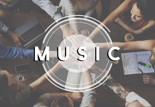 Vielfalt Menschen und Musik, multimediales Konzept — Stockfoto