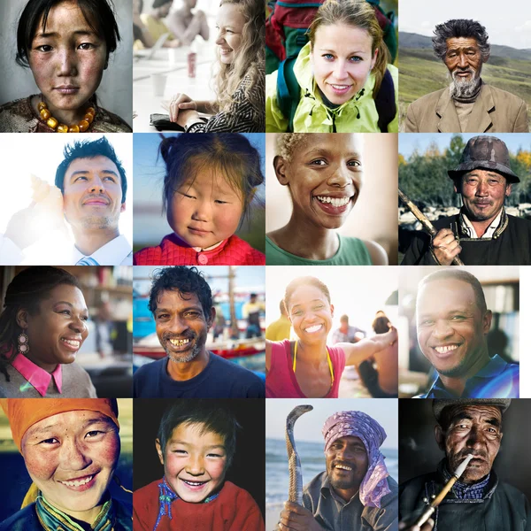 Collage con le persone diversità — Foto Stock