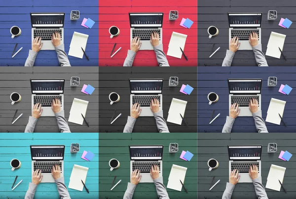 Persone che lavorano con computer portatili — Foto Stock