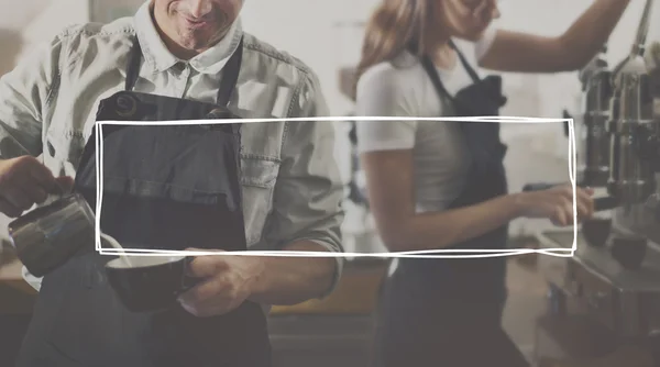 Trabajadores baristas en cafetería —  Fotos de Stock