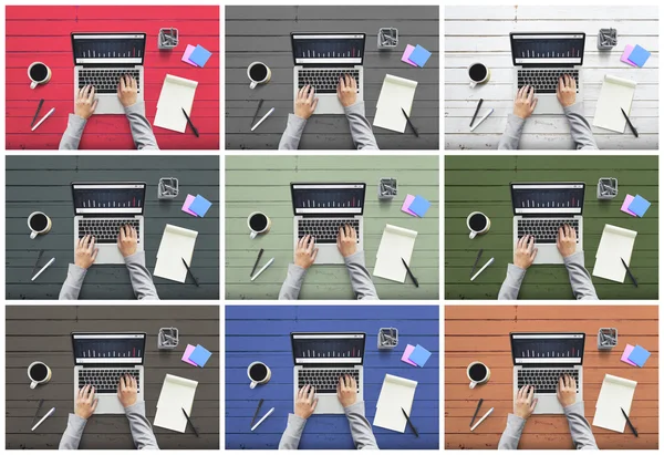 Mensen die werken met laptops — Stockfoto