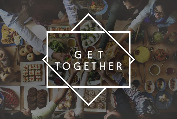 Teman makan untuk meja dan Dapatkan Bersama-sama — Stok Foto