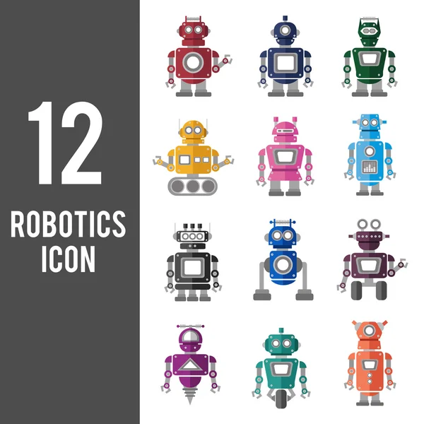 Graphic robot icons — Stock Vector