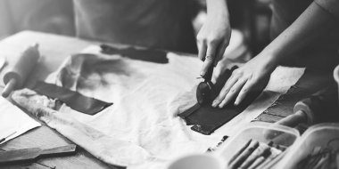 Studio çalışma sanatçı