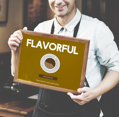 Barista ahşap bilgi plaka ile