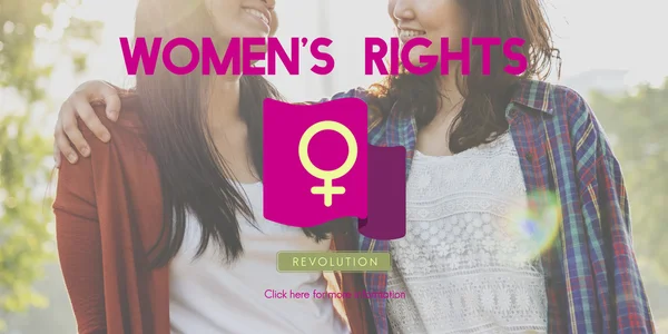 Kadın ve feminist logosu — Stok fotoğraf